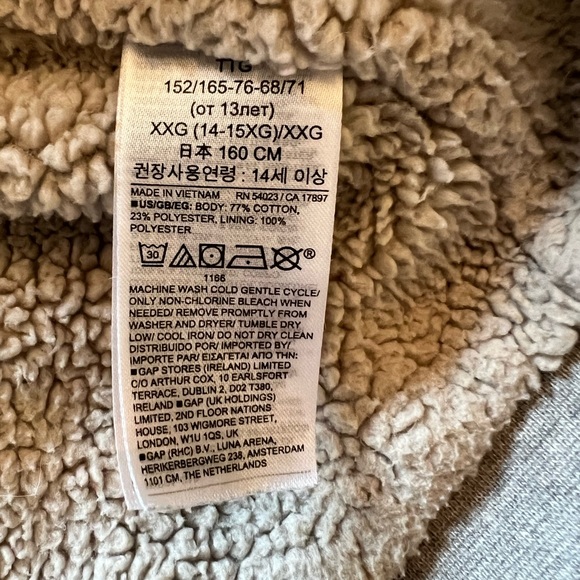 Boys Gap Sherpa lined Zip Up Sweatshirt - Picture 3 of 3